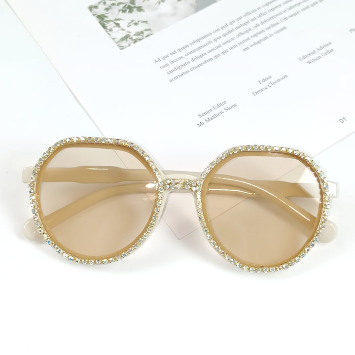 Women Glittering Oversized Sunglasses Bowlift