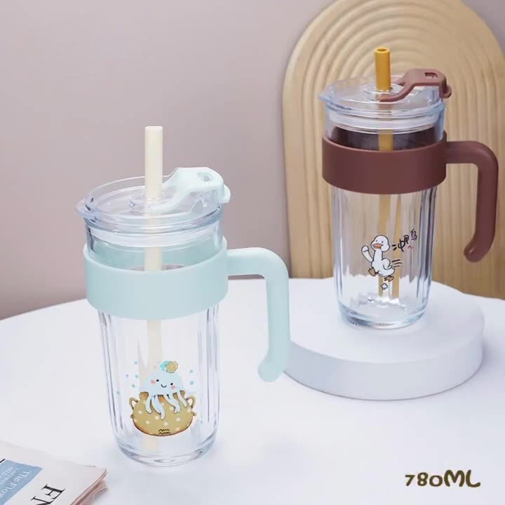 Ladies stable drinking cup with ergonomic handle and innovative silicone ring Bowlift