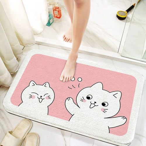 Cute Cat-Themed Bath Mat