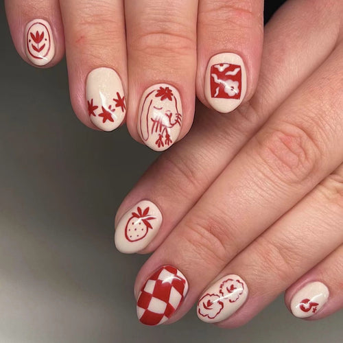 Artistic Themed Press-On Nail Set Bowlift