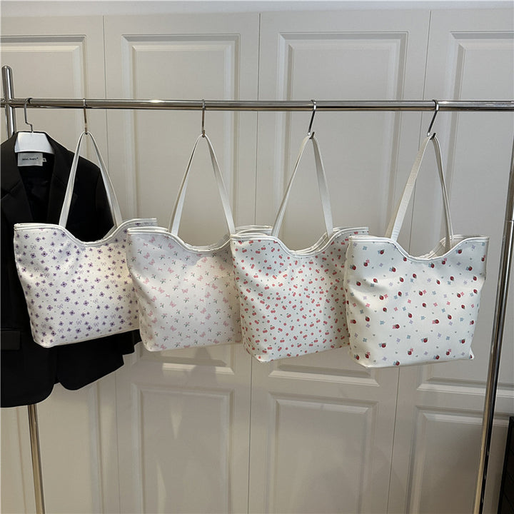Floral Print Shopping Tote Bag Bowlift