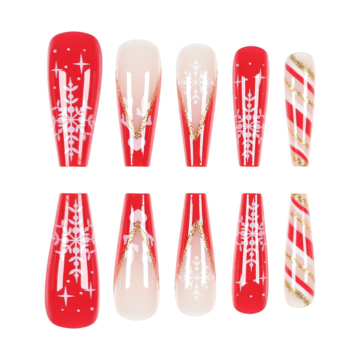 Holiday-Themed Stiletto Press-On Nails Bowlift