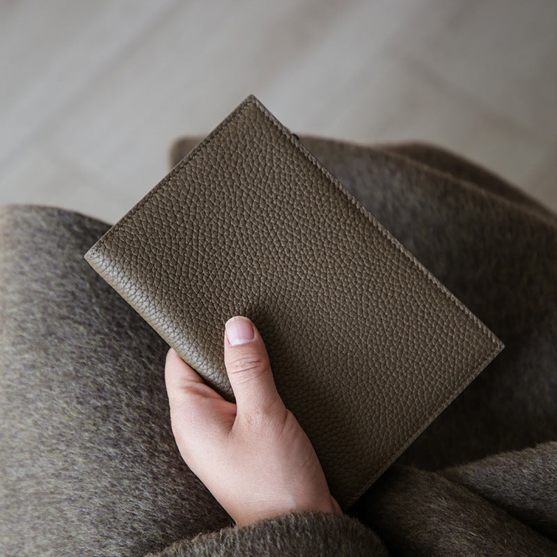 Premium Textured Leather Passport Holder Bowlift