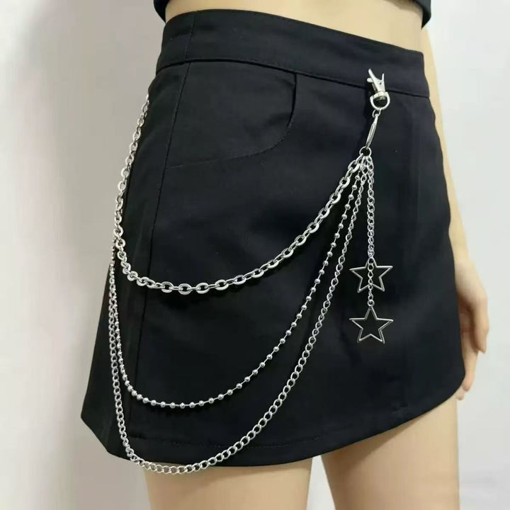 Pleated skirt with stylish chains by Bowlift