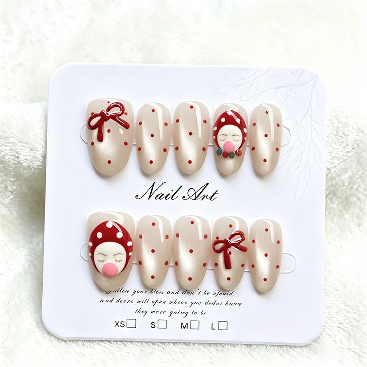 Festive Themed Press-On Nail Decor Bowlift