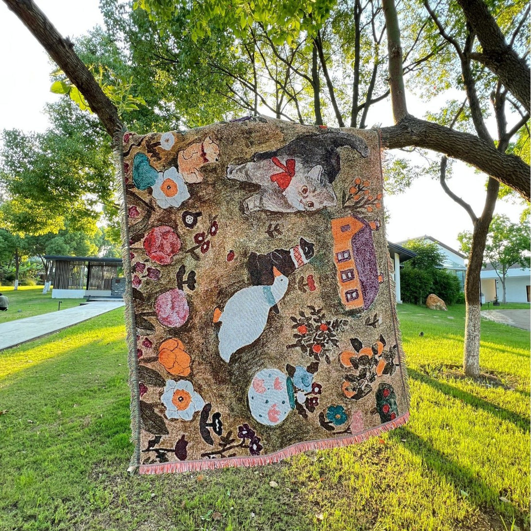 Artistic Animal-Themed Tapestry Throw Blanket