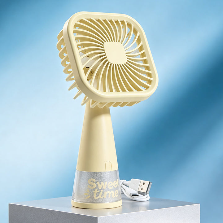 Women Portable Mini Fan with USB Charging Function and Flexible Tilt Bowlift