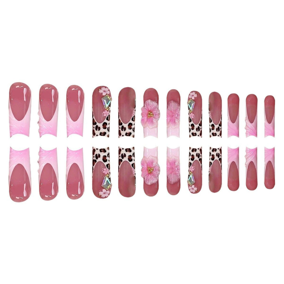 Artistic Floral Accent Press-On Nails Bowlift