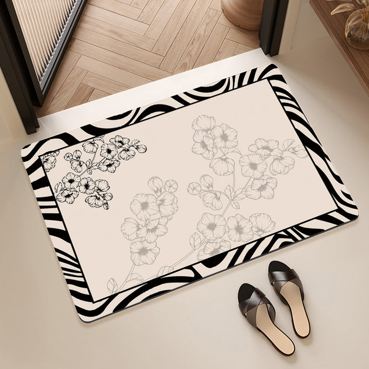 Floral Patterned Bathroom Mat Bowlift