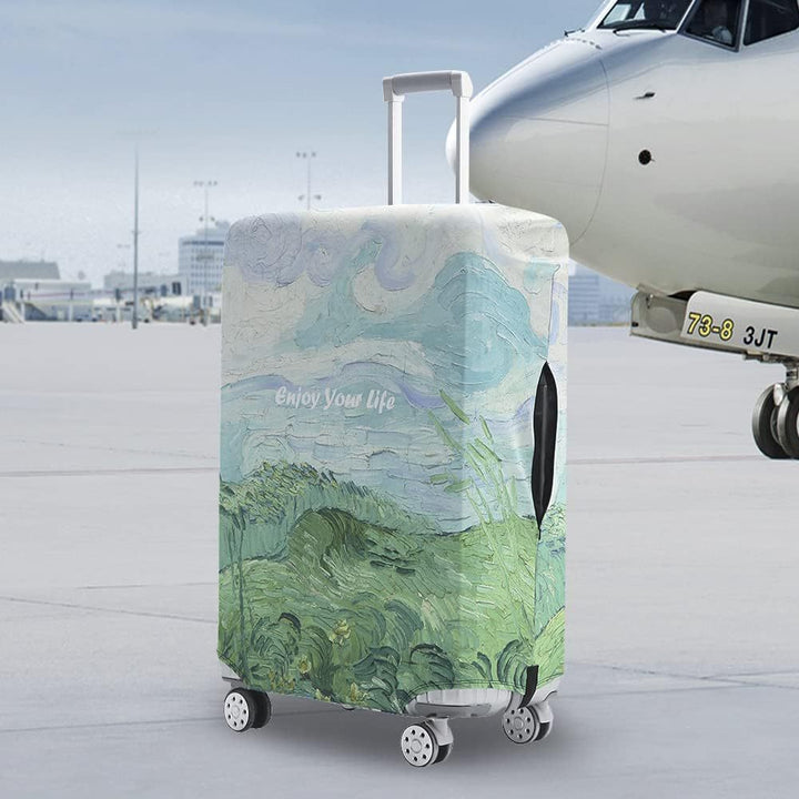 Unisex non-elastic suitcase protective cover with world travel design for hard-shell trolley and spinner wheels Bowlift