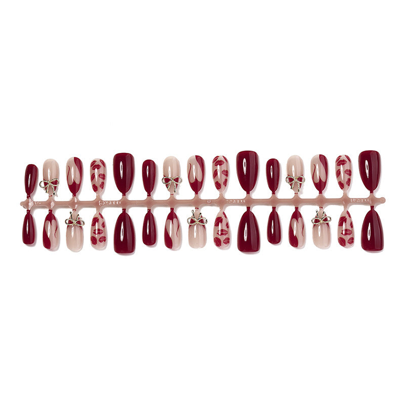 Detailed Decorative Press-On Nail Set Bowlift