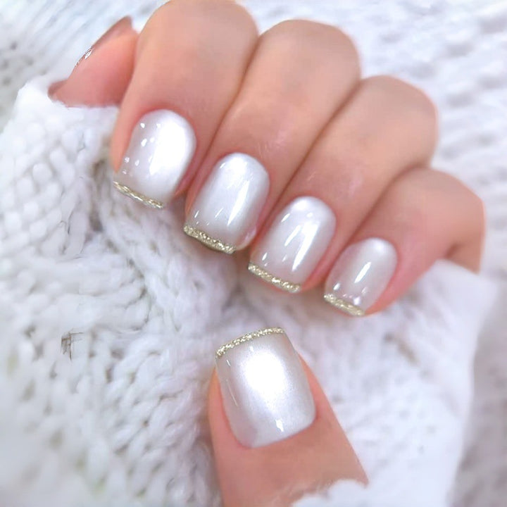 Elegant Glitter Tip Press-On Nail Set Bowlift