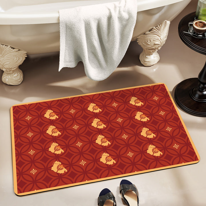 Playful Horse-Themed Memory Foam Bath Mat Bowlift