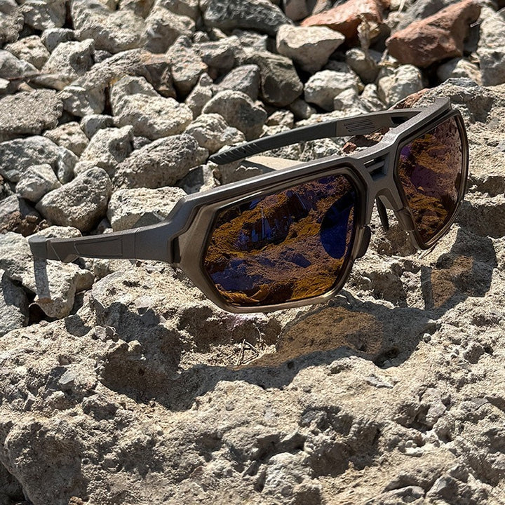Photochromic Polarized Sports Sunglasses with Night-Enhancing Lenses and Tactical Wrap Frame Bowlift