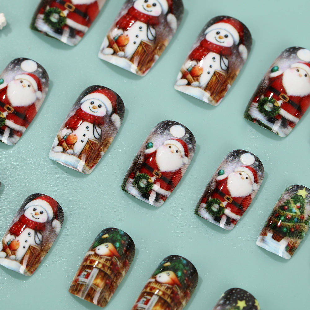 Festive artificial nails with Christmas motifs Bowlift