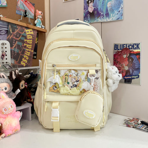 Cute Character-Themed Multi-Pocket Backpack