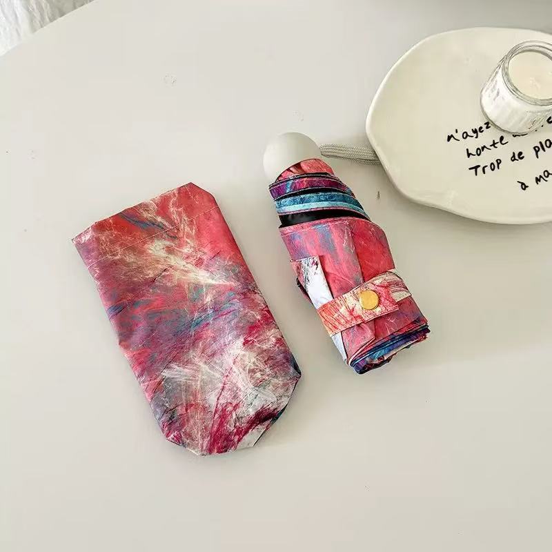 Women's Folding Umbrella with Creative Art Design Bowlift