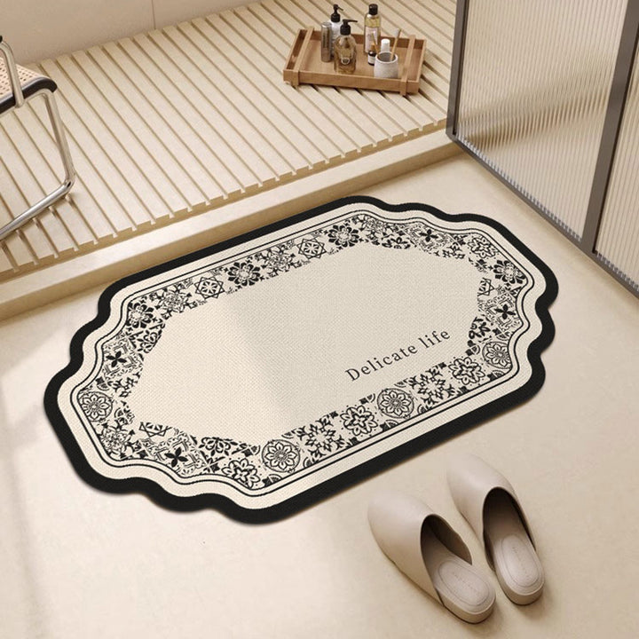 Elegant Floral Design Bath Mat