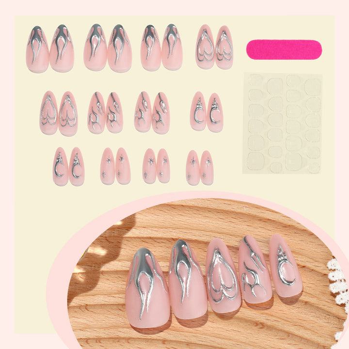 Glamorous artificial nail set with detailed jewelry embellishments Bowlift