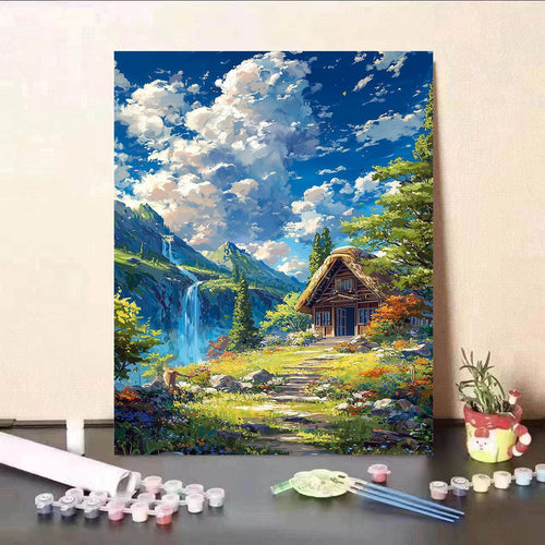 Scenic Waterfall Canvas Art Print Bowlift