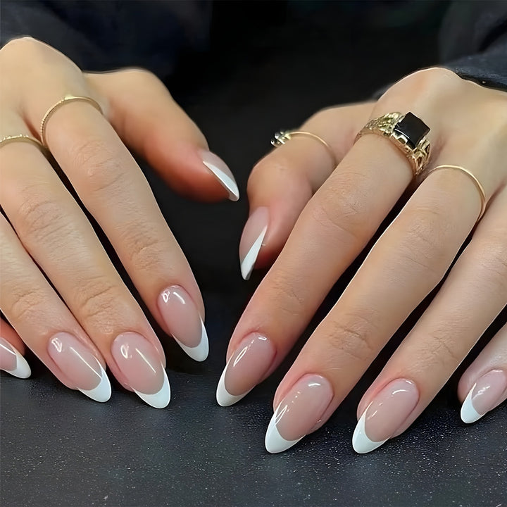Premium French Tip Press-On Nails Bowlift