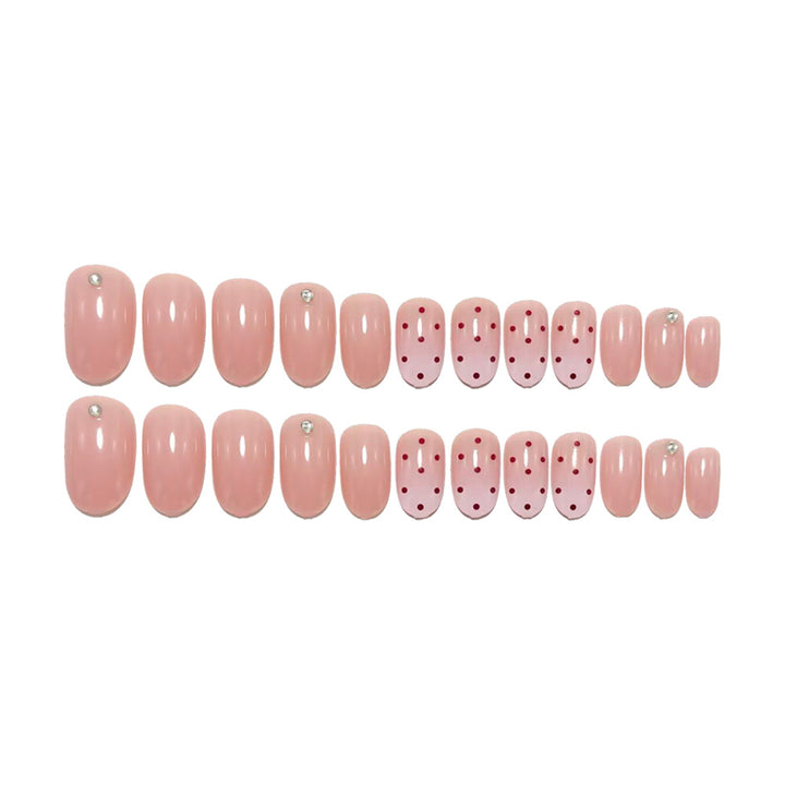 Trendy Polka Dot Design Artificial Nails Bowlift