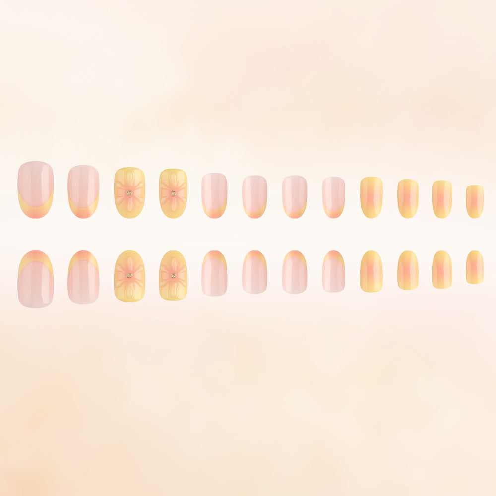 Floral Accent Press-On Nails Bowlift