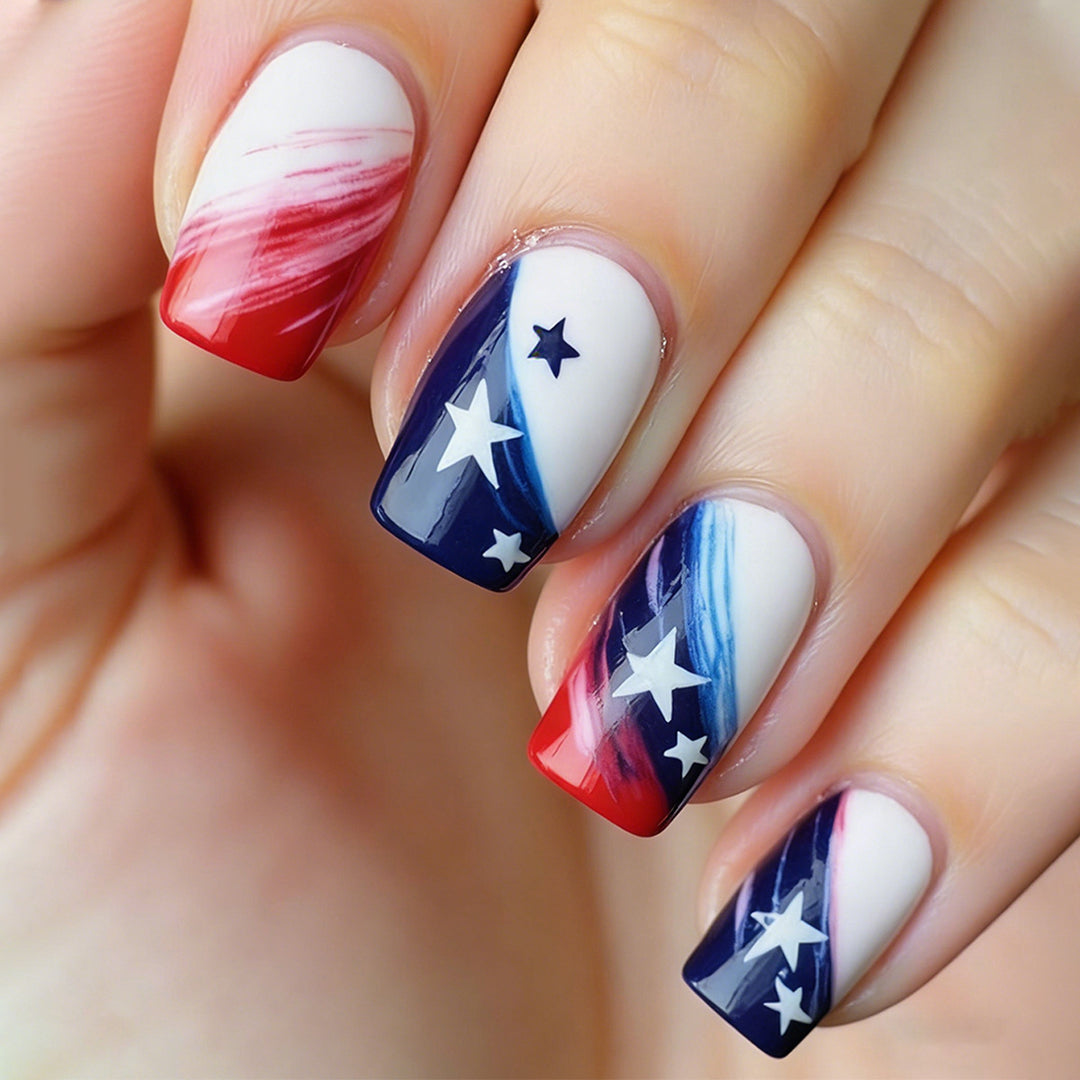 Patriotic Nail Art Design Bowlift