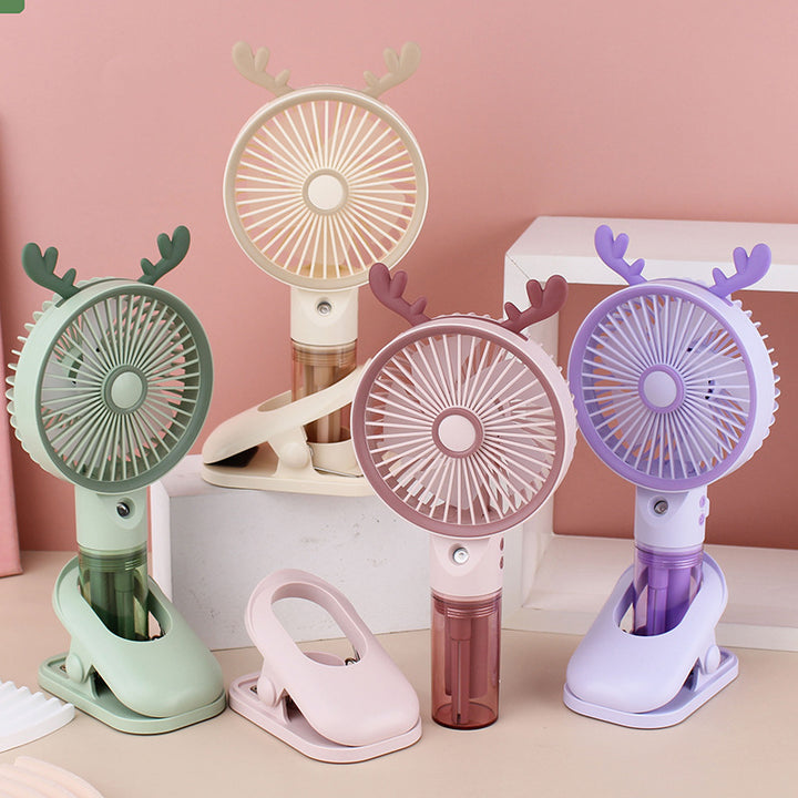 Ladies Portable Hand Fan with Funny Ears and USB Connection Bowlift