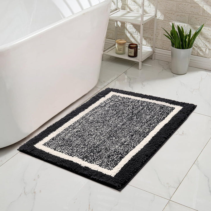 Plush Memory-Foam Non-Slip Checkerboard Bath Rug Bowlift