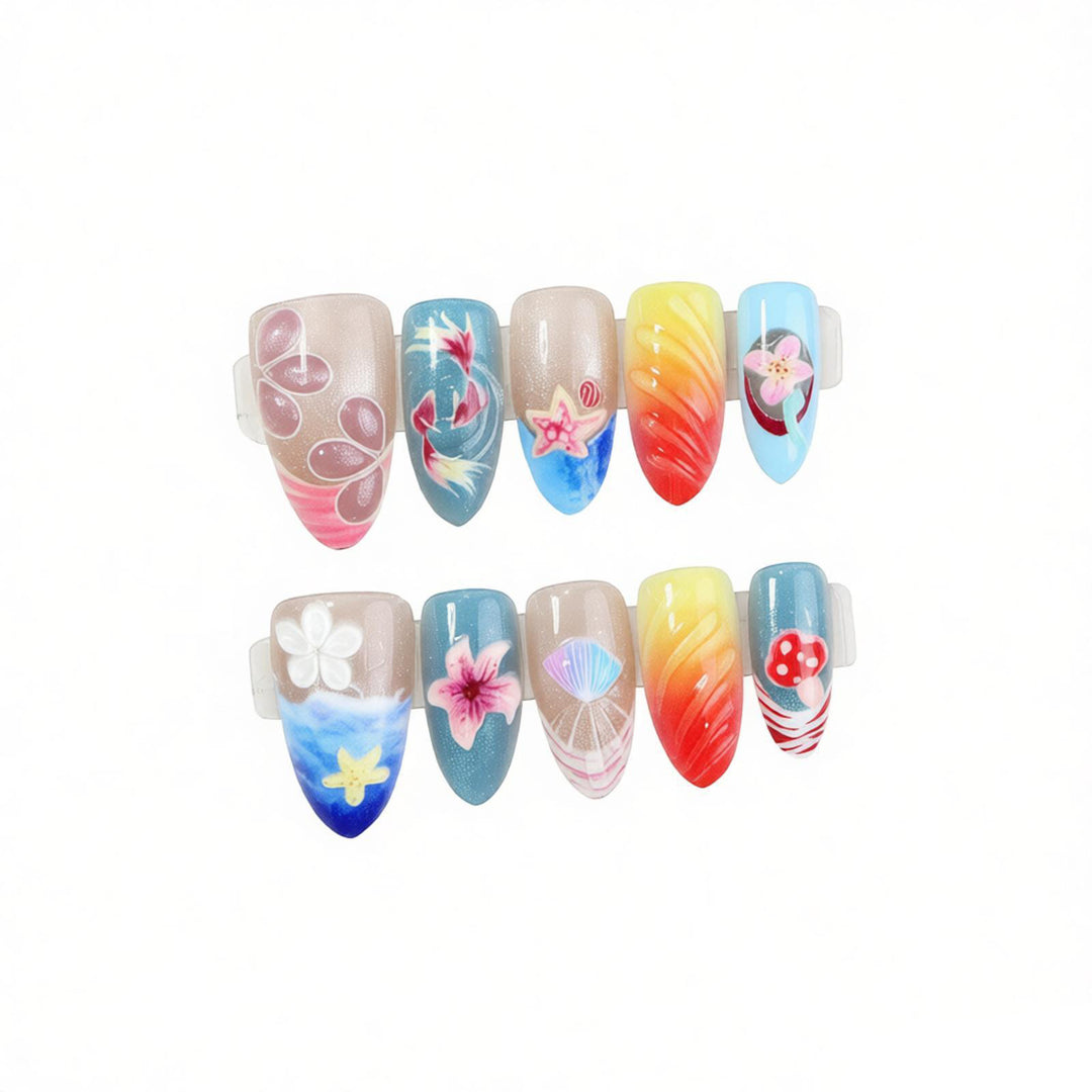 Artistic Coastal Nail Design Bowlift