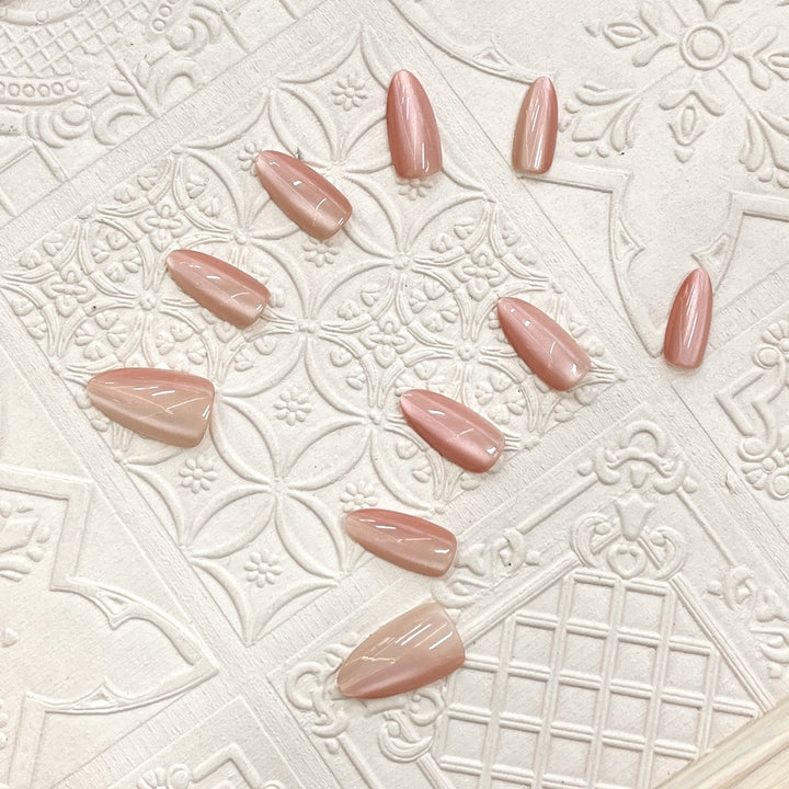 Glossy Almond-Shaped Press-On Nail Set Bowlift 1787225130