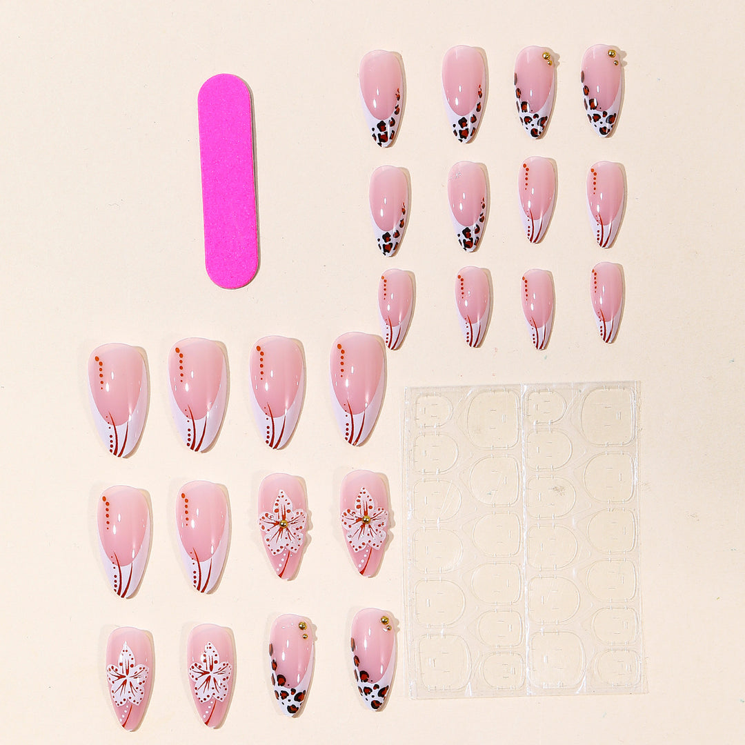 Artistic Floral Acrylic Nail Art Bowlift