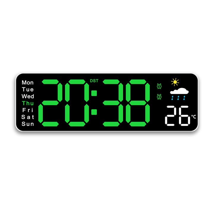 Digital radio alarm clock with temperature and day of the week display Bowlift