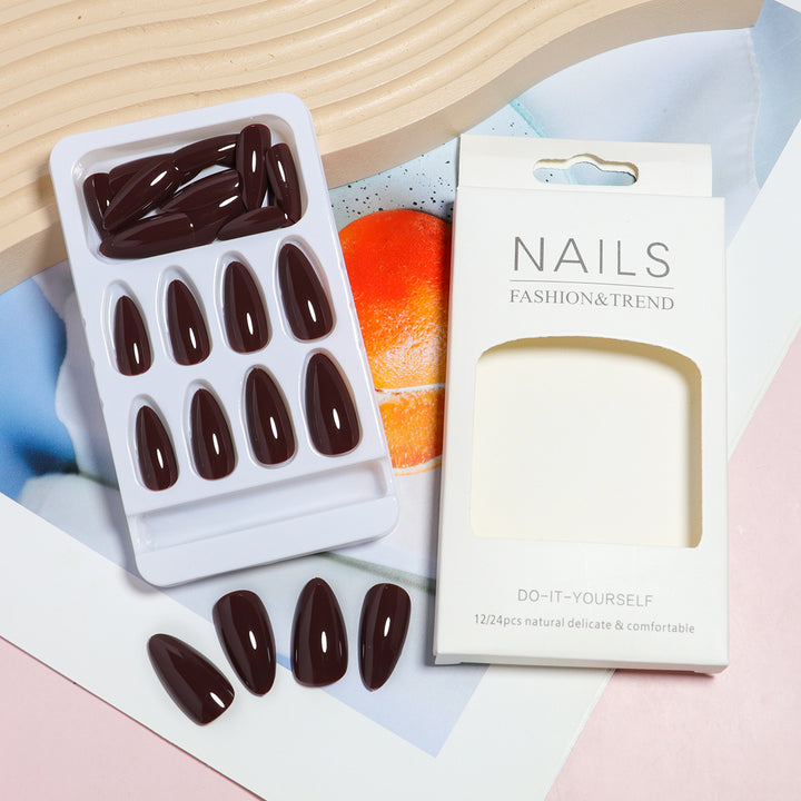 Elegant Almond-Shaped Press-On Nails Set Bowlift