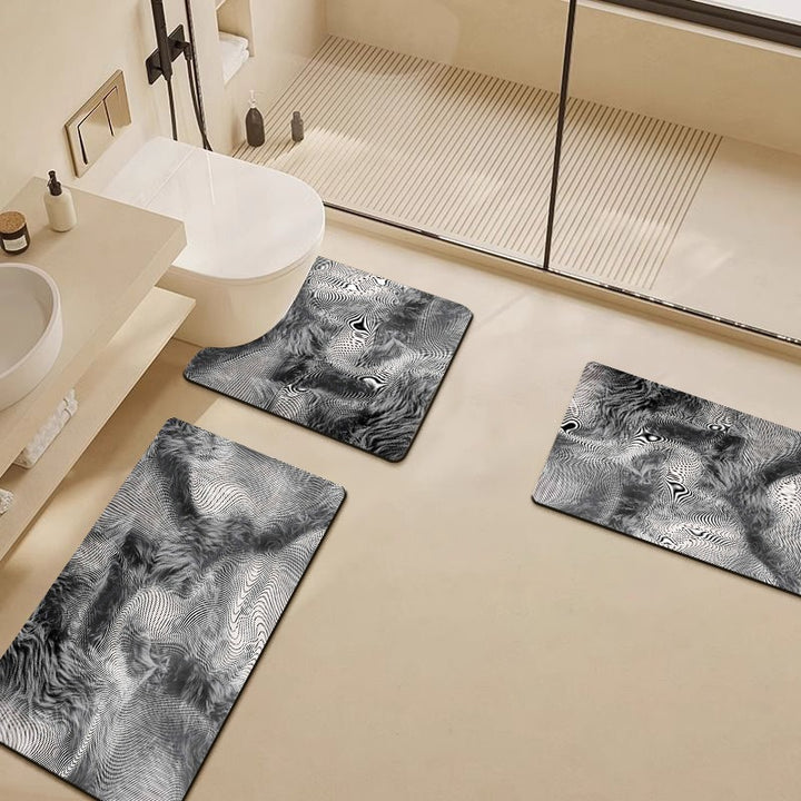 Luxury Marble-Pattern Bathroom Mat Set Bowlift