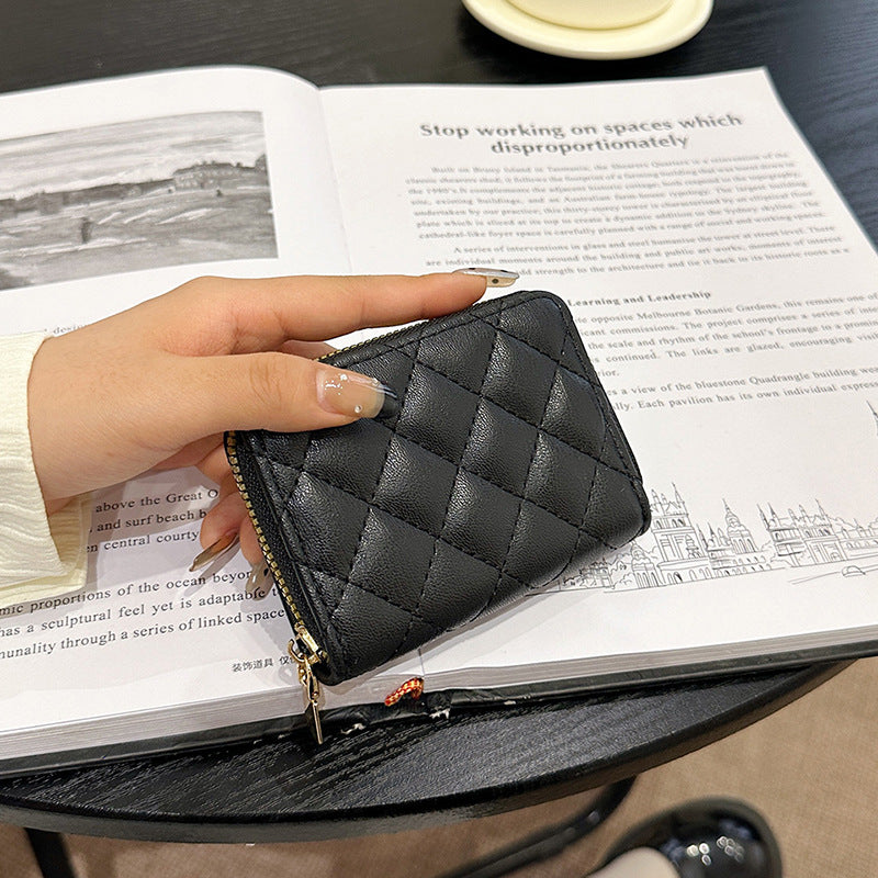 Quilted Zippered Compact Wallet