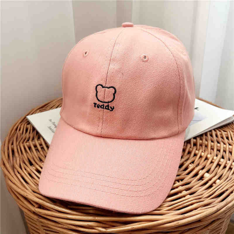 Women's Playful Teddy Bear Embroidered Baseball Cap Bowlift