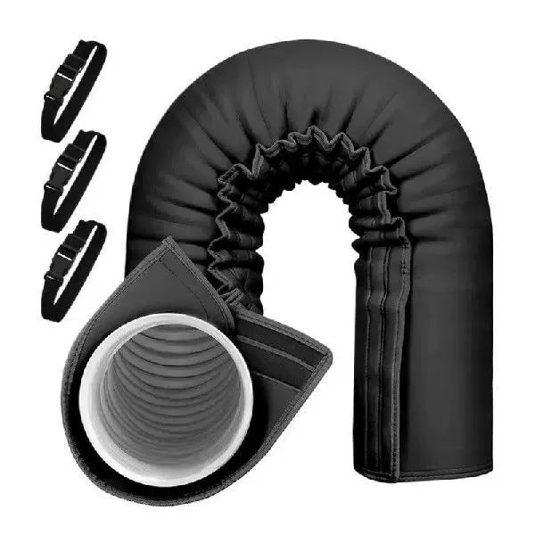 Unisex One Size thermal insulating exhaust pipe sleeve with elastic cuff and adjustable straps for portable air conditioners and dryers Bowlift