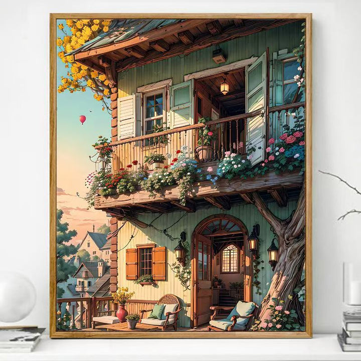 Cozy Balcony Art Print Bowlift