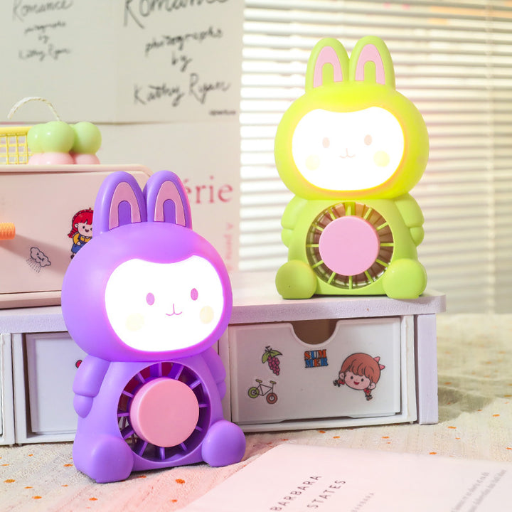 Ladies Portable Mini Fan in Playful Bunny Design Bowlift