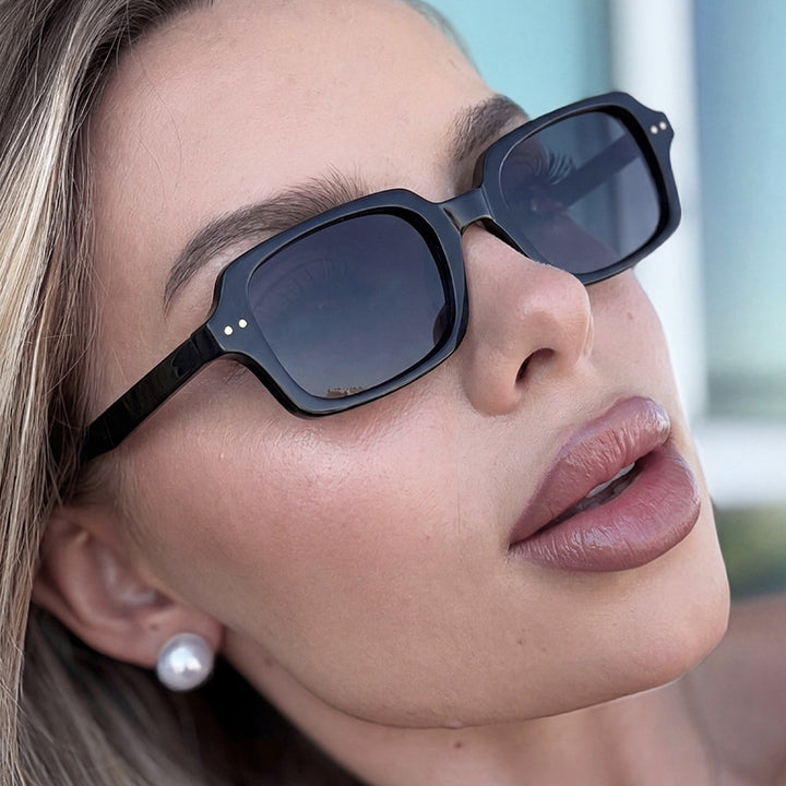 Ladies stylish square sunglasses with striking accents Bowlift