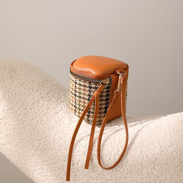 Textured Leather Mini Cosmetic Bag Bowlift
