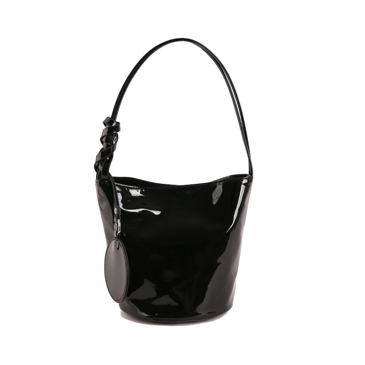 WoChic Patent Leather Bucket Bag Bowlift