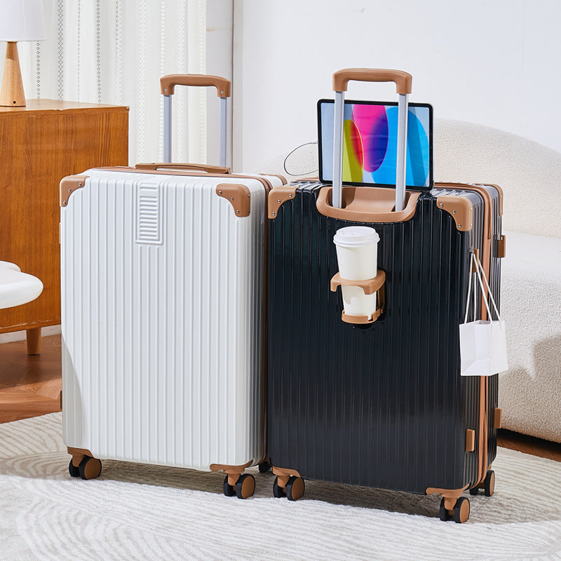 Unisex Textured Multi-Functional Hard-Shell Luggage Bowlift