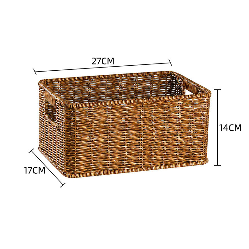 Handcrafted Rectangular Wicker Storage Bin Bowlift