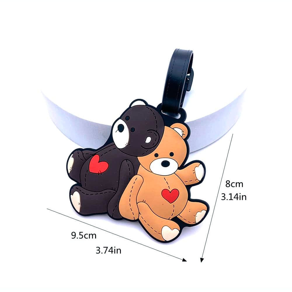 Cute Silicone Cat Luggage Tag with Detachable Strap and Personalized ID Window Bowlift