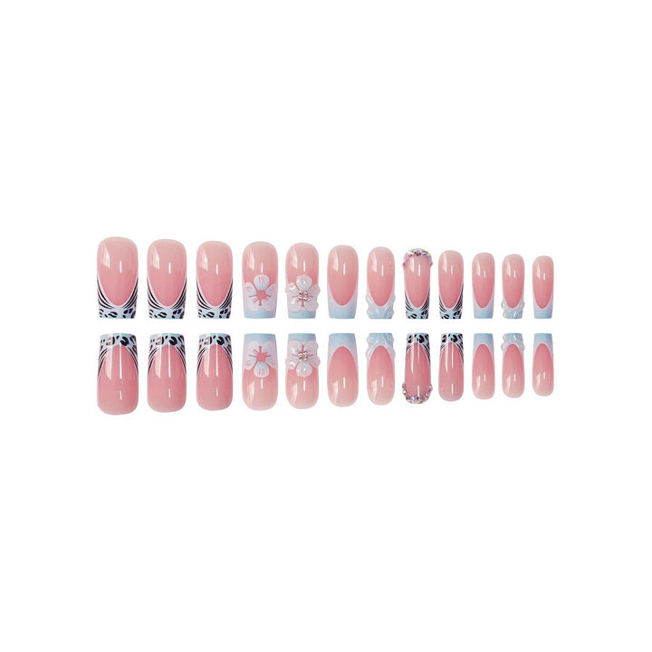 Decorative Floral Press-On Nail Art Set Bowlift