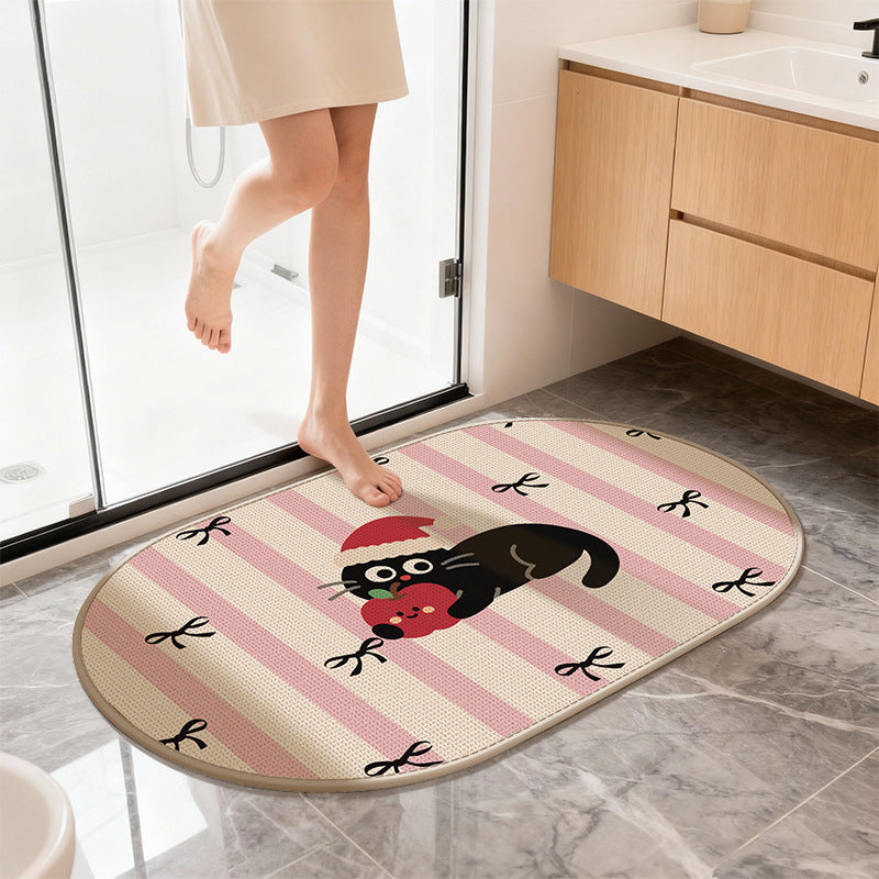 Cute Cartoon Cat Bath Mat Bowlift