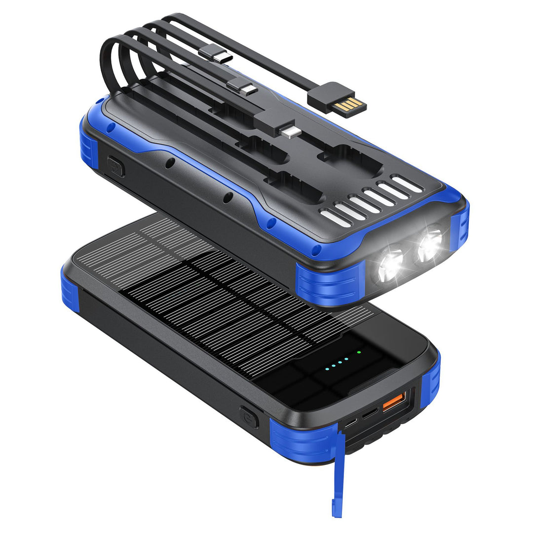 Solar Powerbank with Integrated LED Light and Multiple Charging Ports Bowlift